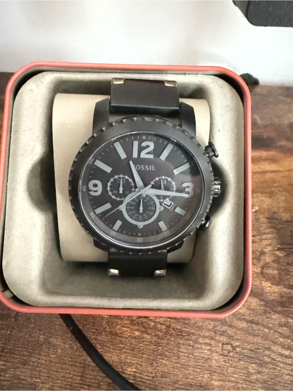 Fossil Black Stainless Steel Chronograph Watch